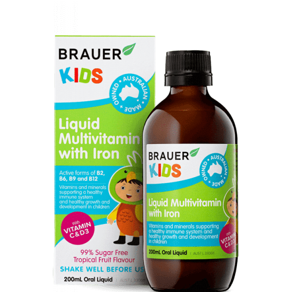 Brauer Kids Liquid Multivitamin With Iron 200ml 9316120251859