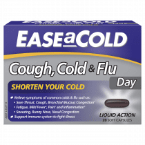 Ease a Cold Cough Cold & Flu Day Only 20 Capsules