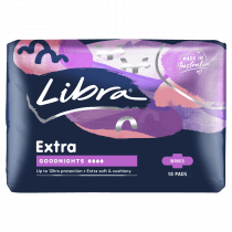 Libra Extra Pads Goodnight With Wings 10 Pack