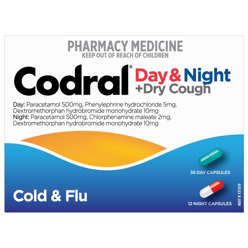 Buy Codral PE Cold and Flu Plus Cough Day and Night Capsules 48 Online ...